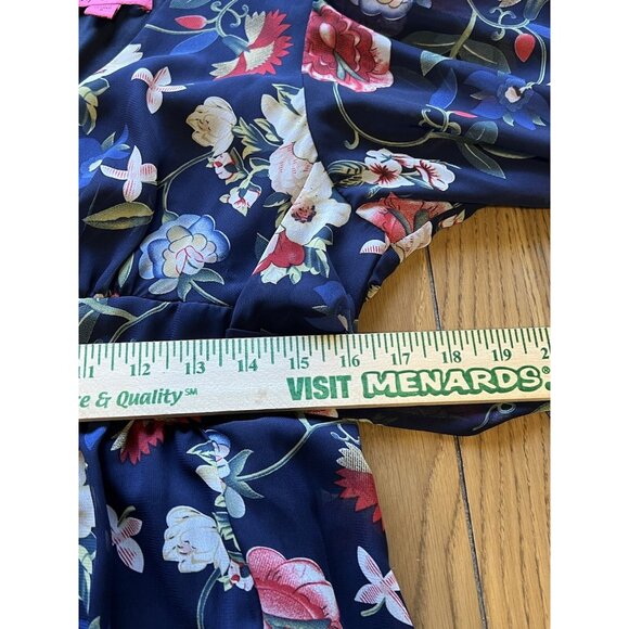 Betsy Johnson Mini Dress Floral Print Long Bell Sleeves Size 8 City Cottagecore - Picture 6 of 16